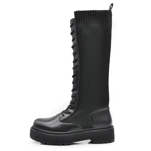 IF Fashion Anfibi Combat Stivali Alti Da Donna Platformo Elasticizzato Traspiranti 1329