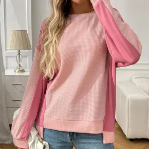 Kaelira - Felpa casual ed elegante a maniche lunghe con blocchi di colore