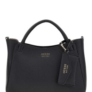 Guess Brenton Sml Girlfriend Satchel Shopping Strutturate da Donna – Nero - HWPG9648050 BL