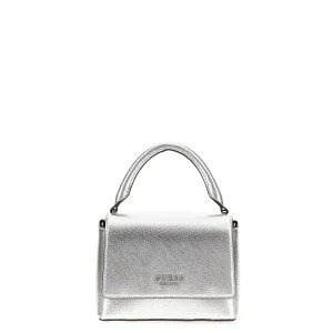 Guess Fedana Top Handle Flap Tracolla Media da Donna – Argento - HWZM9643200