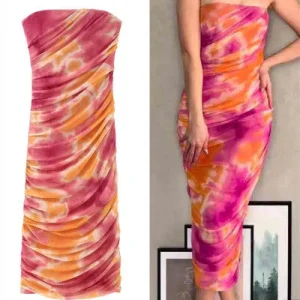 Abiti da donna Vestito midi floreale senza maniche