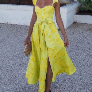 Amelia - Abito stampato con maniche a farfalla