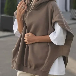 Antalya - Felpa casual senza maniche con cappuccio e vestibilità ampia