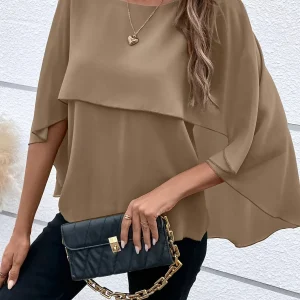 Arah - Elegante Blusa a Strati con Maniche Pipistrello