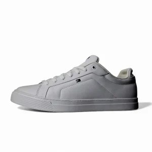 Tommy Hilfiger Icon Court Lth Flag Ess Sneakers Basse da Uomo – Bianco - FM0FM05317YBS