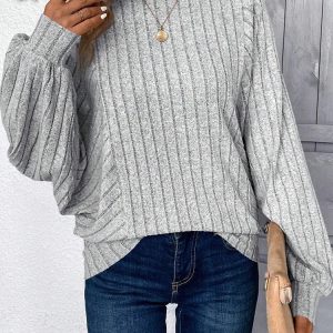 Alessa - Maglione in maglia accogliente con maniche a palloncino