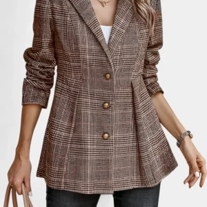 Kalani - Blazer elegante e versatile con peplum e plaid