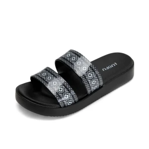 JOMIX Badeschuhe Damen - Sommer Badeschlappen Bequeme Rutschfeste Slipper Hausschuhe Leicht Badelatschen Indoor Outdoor