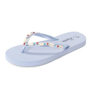JOMIX Flip Flops Damen - Sommer Bunte Zehentrenner Schlappen Böhmen Sandalen mit Strasssteine Weiche Badelatschen Badeschlappen Meer Pool Strand Schwimmen