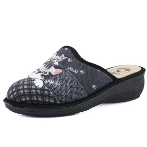 JOMIX Hausschuhe Damen Pantoletten mit Absatz Winter Bequeme Anatomische Pantoffeln Made in Italy