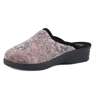 JOMIX Hausschuhe Damen Pantoletten mit Absatz Winter Bequeme Bedruckte Pantoffeln Made in Italy