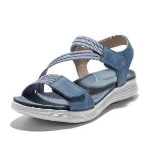 JOMIX Sandalen Damen mit Klettverschluss Sandals Bequem Strandschuhe Sommer Sandalette