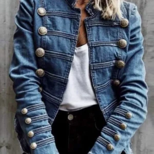 Anastasia - Giacca in denim vintage doppiopetto