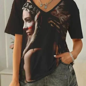 Celeste - Top da donna a maniche corte