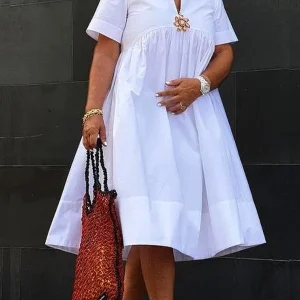 Alice - Abito a pieghe con maniche corte