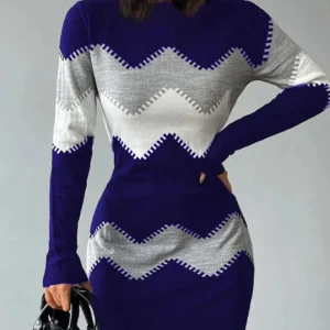 Hilda - Mini abito in maglia alla moda con stampa