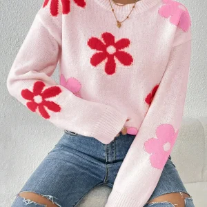 Florie - Maglione lavorato a maglia con stampa floreale