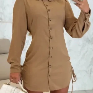 Lottie - Abito-camicia a maniche lunghe con colletto rovesciato e abbottonatura