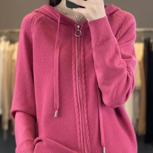 Florence - Maglione invernale lavorato a maglia con cappuccio